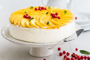 Торт-суфле с персиками