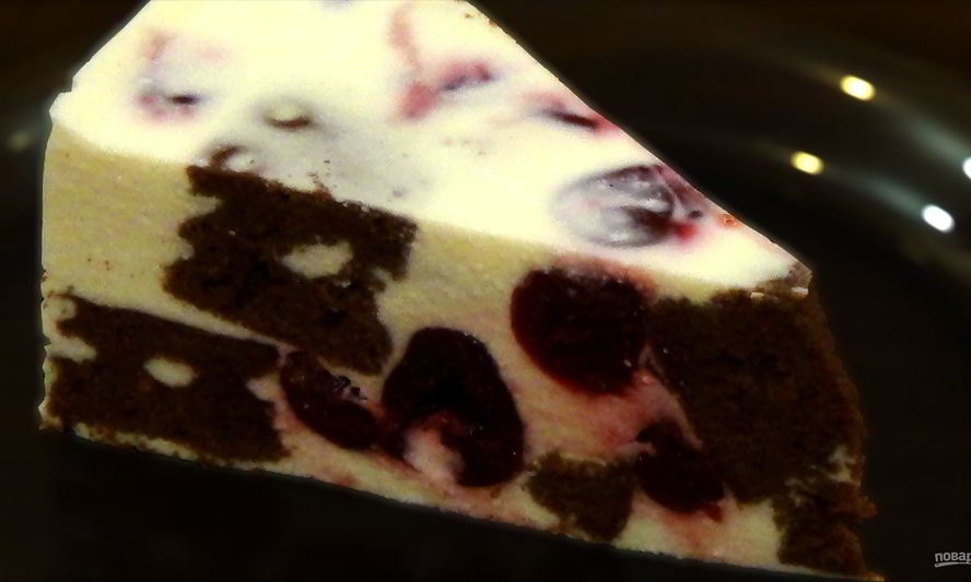 Рецепт торт-суфле с творогом и вишнями