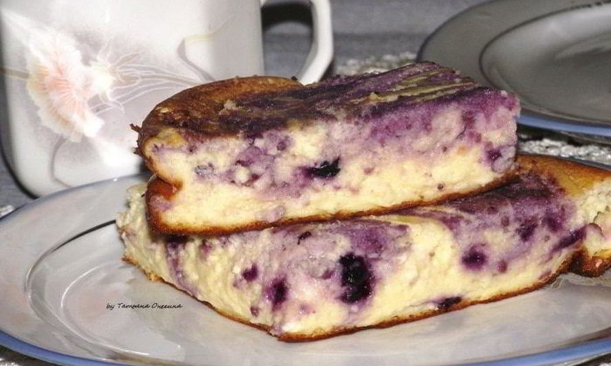 Рецепт творожное суфле с черникой