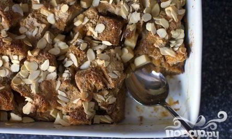 Рецепт яблочный пудинг с хлебом