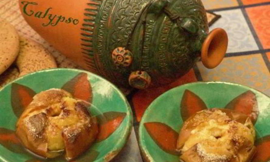 Рецепт яблоки, запеченные в зеленом чае