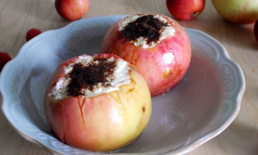 Рецепт запеченые яблоки с творогом