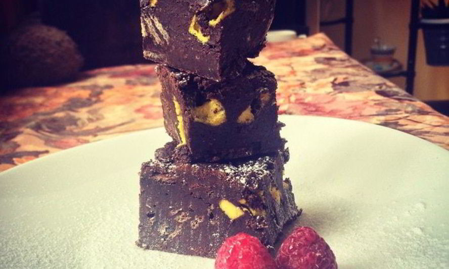 Рецепт брауни с вафлями и мятным зефиром