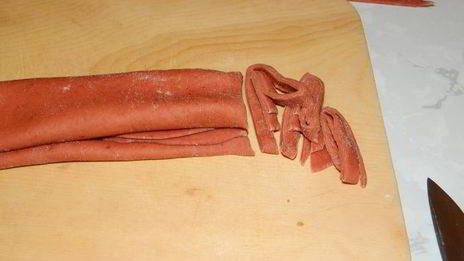 домашняя лапша из овощного пюре