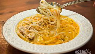 Домашняя лапша с курицей