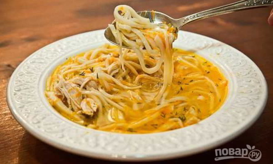 Рецепт домашняя лапша с курицей