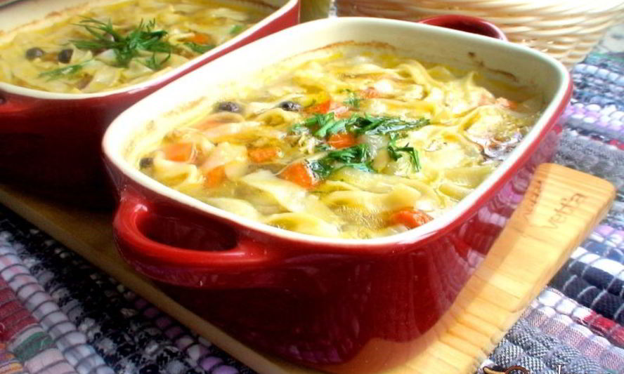 Рецепт домашняя лапша в горшочке