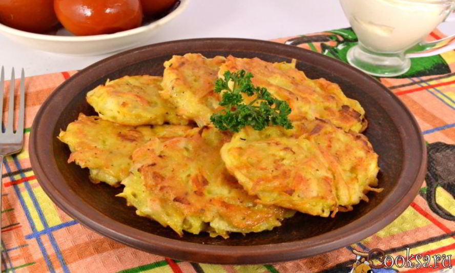 Рецепт драники из картофеля и тыквы с курицей