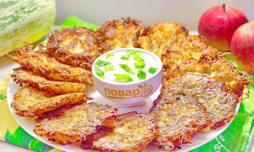Рецепт драники из картофеля, кабачка и яблока