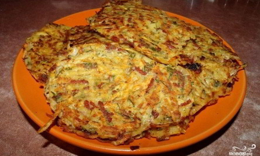 Рецепт драники с колбасой