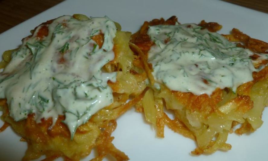 Рецепт драники с сыром и горчичным соусом