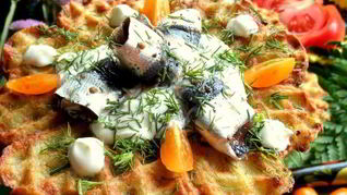 Драники в вафельнице