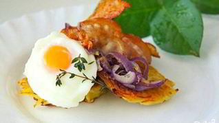 Картофельные драники с беконом