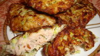 Колдуны из кабачка с куриным филе