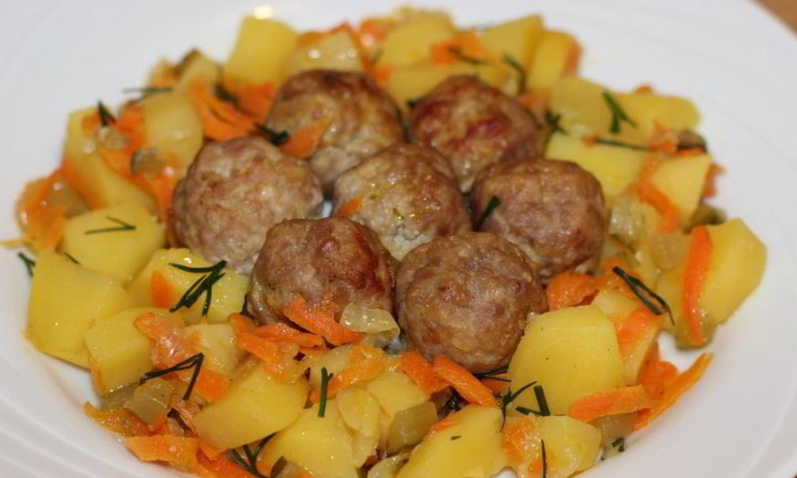Рецепт фрикадельки с картофелем в горшочках