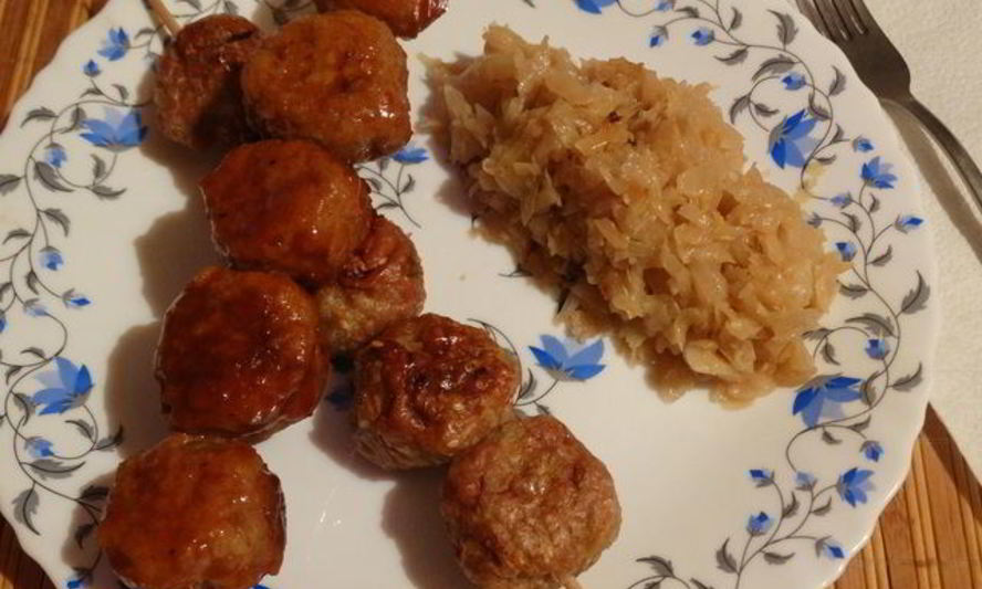 Рецепт фрикадельки с овощами и кунжутом