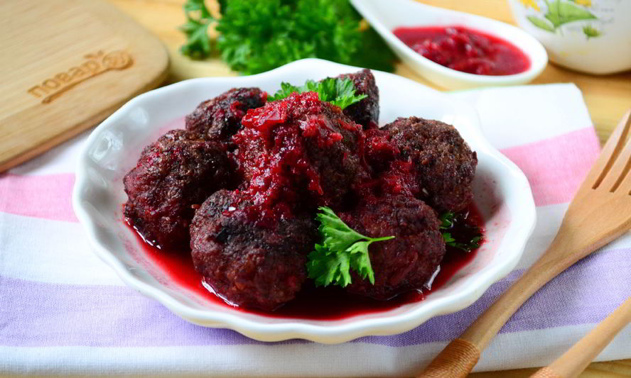 Рецепт фрикадельки с вишневым соусом