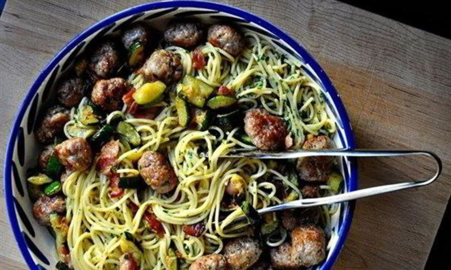 Рецепт карбонара с цукини и фрикадельками