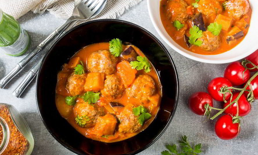 Рецепт красное карри с фрикадельками
