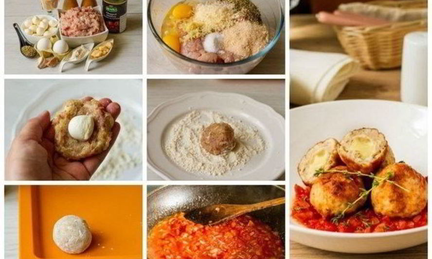 Рецепт куриные фрикадельки с моцареллой