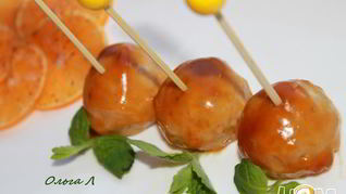 Куриные фрикадельки в острой апельсиновой глазури