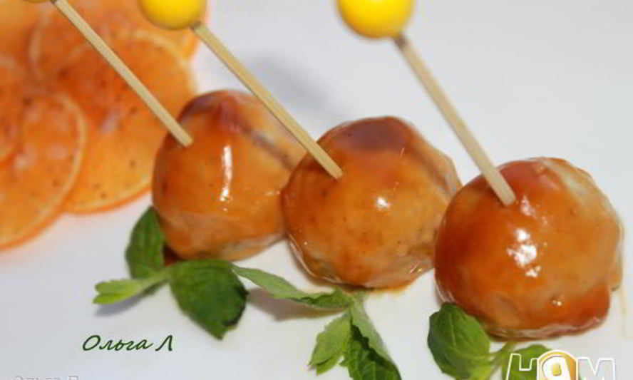 Рецепт куриные фрикадельки в острой апельсиновой глазури