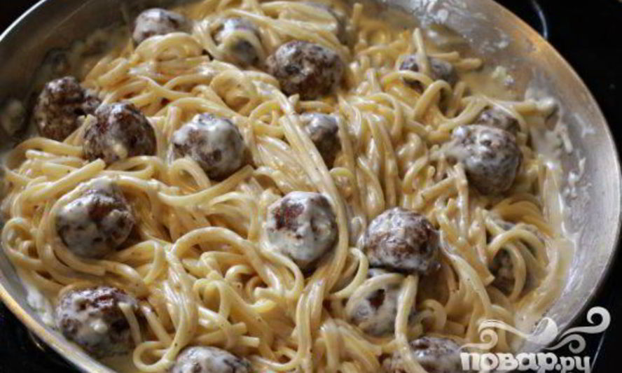 Рецепт паста альфредо с фрикадельками