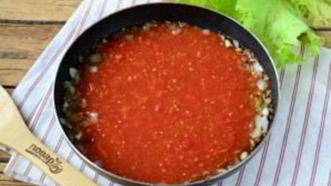 паста в томате с фрикадельками