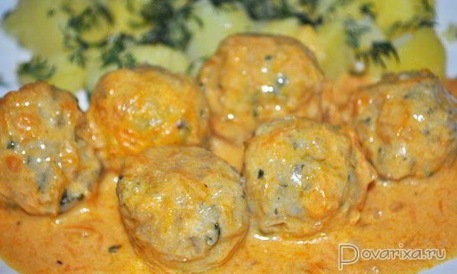 Рецепт рыбные фрикадельки в сливочно-томатном соусе