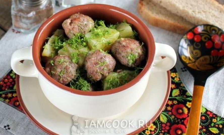Рецепт тушеная картошка с фрикадельками