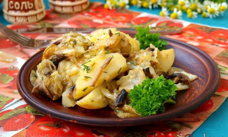 Рецепт гарнир из картофеля с кабачками и шампиньонами