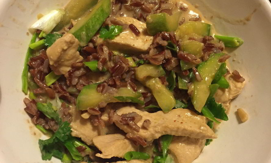 Рецепт бурый рис с индейкой и кокосовым молоком