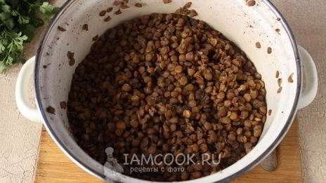 чечевица с опятами