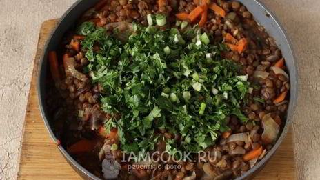 чечевица с опятами