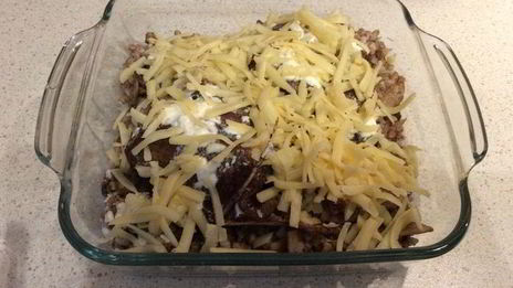 греча с индейкой, запеченные в сливках