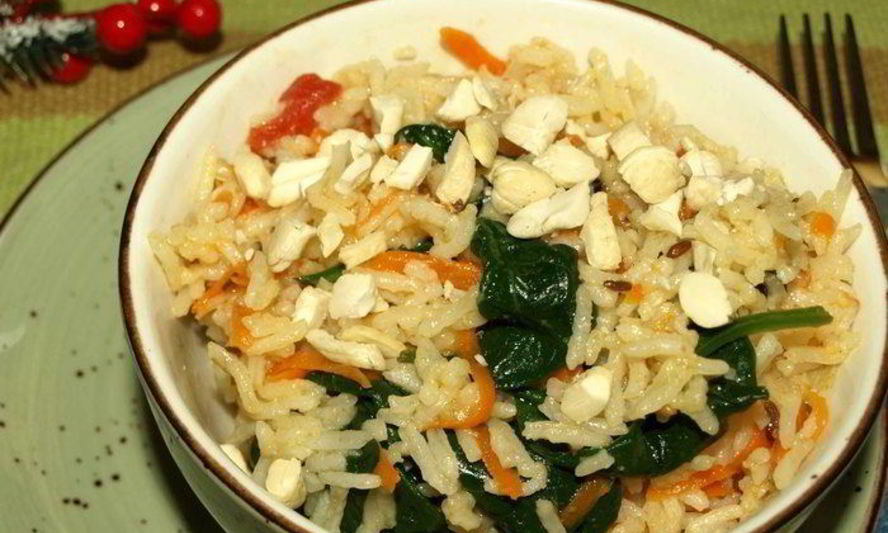 Рецепт индийский рис со шпинатом