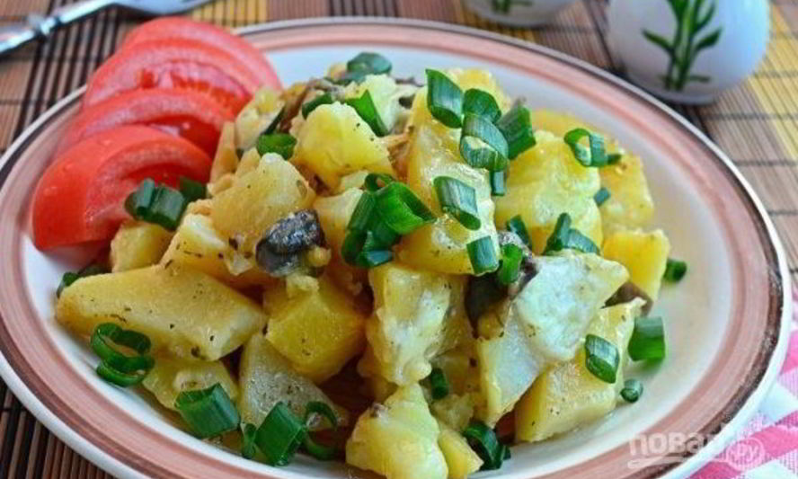 Рецепт картофель с шампиньонами в мультиварке