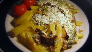 Картофель в сметанно-чесночной заливке