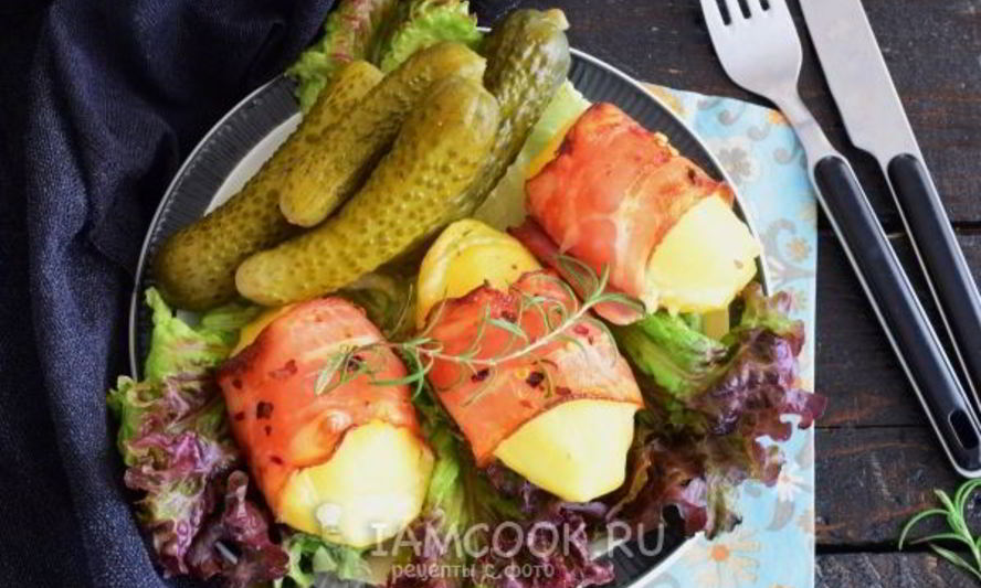 Рецепт картошка с беконом и сыром в духовке