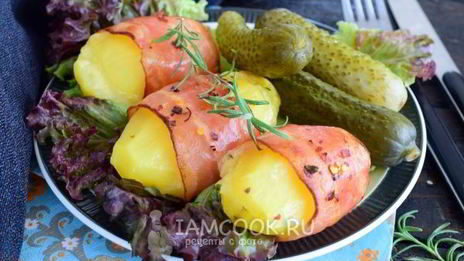 картошка с беконом и сыром в духовке