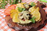 Картошка с фаршем и кабачками в духовке