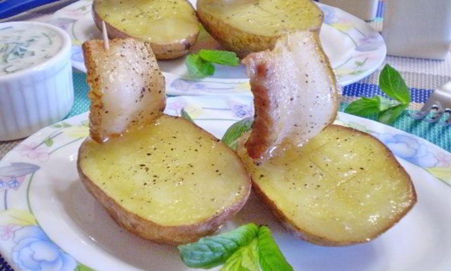 Рецепт картошка с салом в духовке кораблики