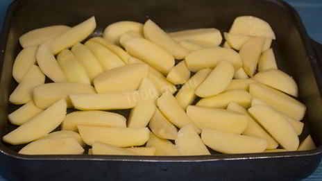 картошка с ветчиной и сыром в духовке