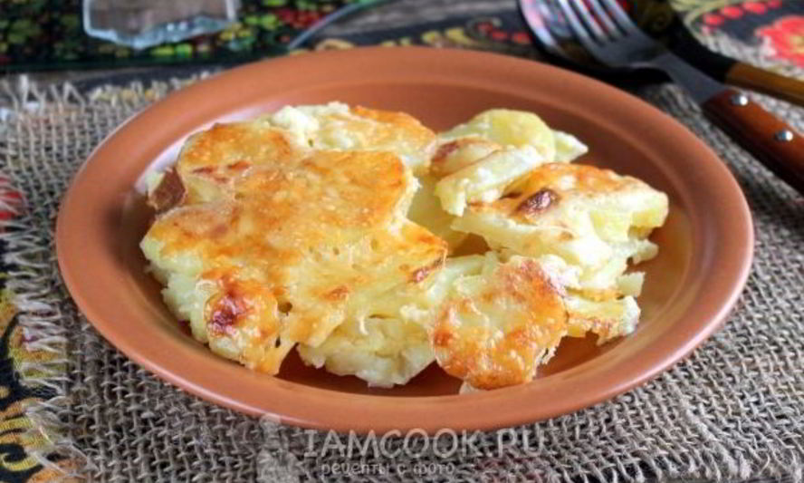 Рецепт картошка со сливками и сыром в духовке