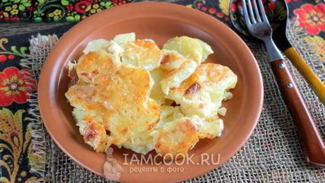 картошка со сливками и сыром в духовке
