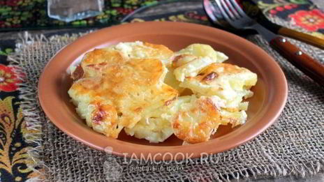 картошка со сливками и сыром в духовке