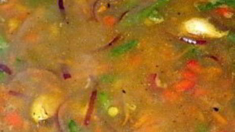 коричневый рис с овощами