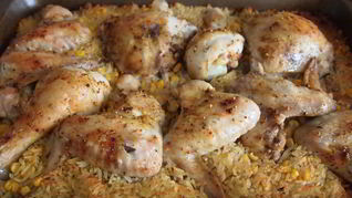 Ленивый тушеный рис с кукурузой