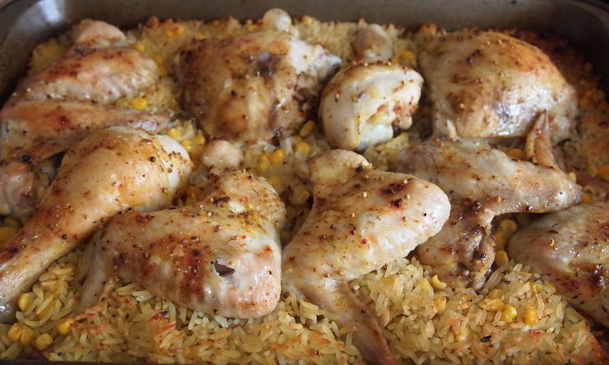 Рецепт ленивый тушеный рис с кукурузой