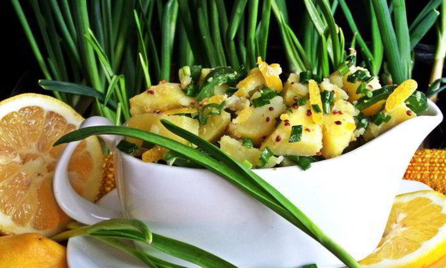 Рецепт лимонный картофель с луком